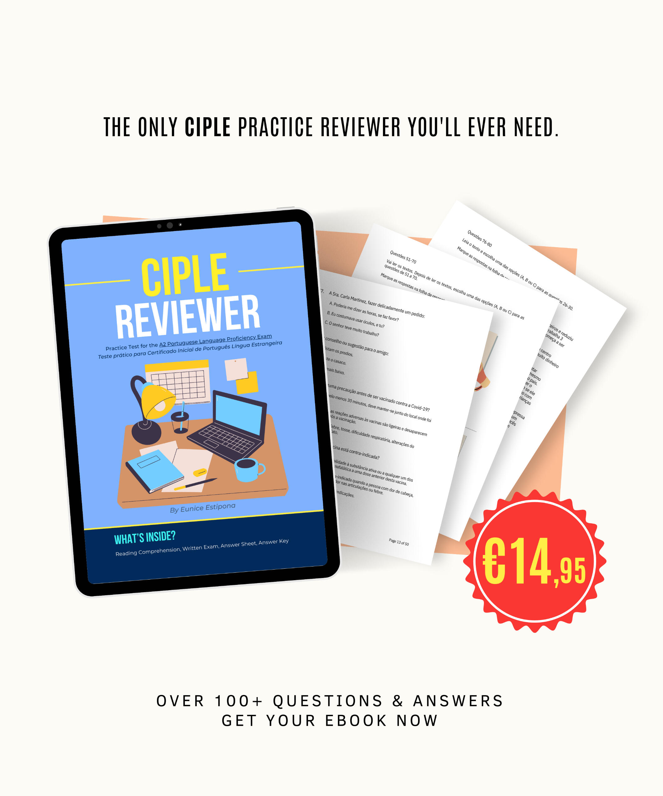 CIPLE Ebook Reviewer Image showing a preview of our CIPLE A2 Ebook Reviewer.